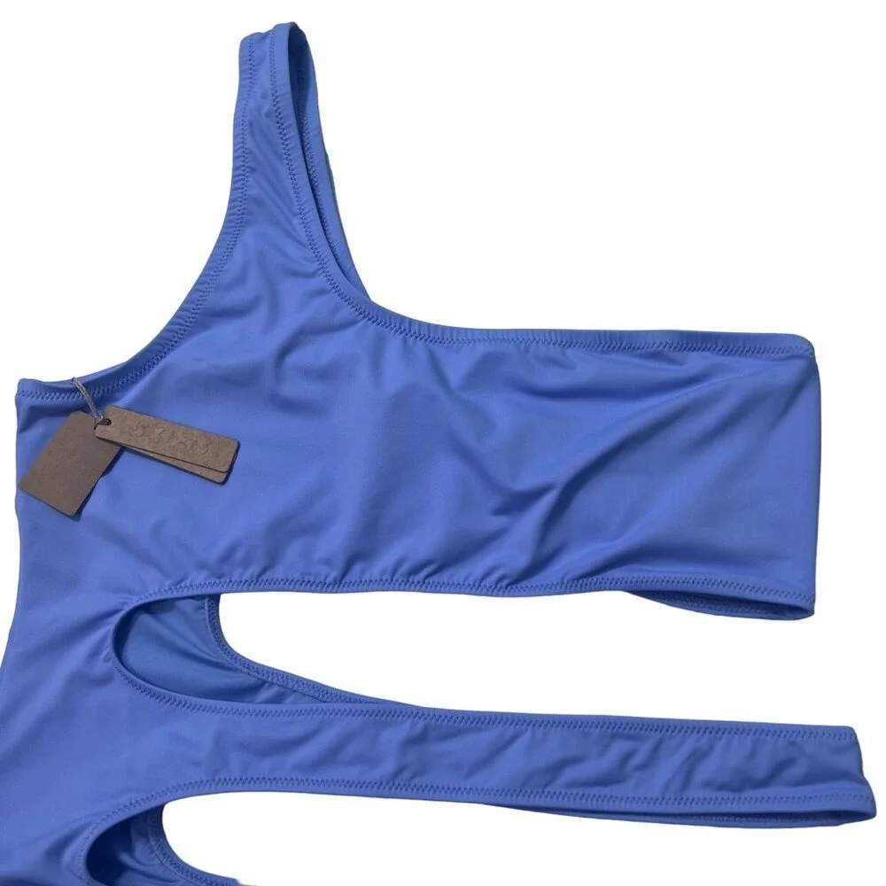 SKIMS Swim One Shoulder Monokini Periwinkle Womens‎ XL